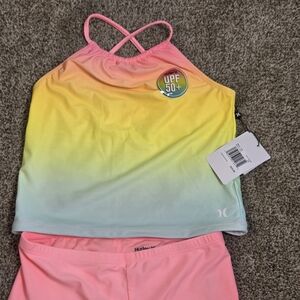 Hurley Yellow and Pink Swim Set